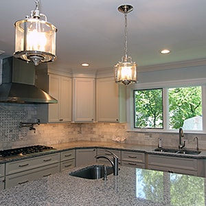 Newly remodeled kitchen with large center island